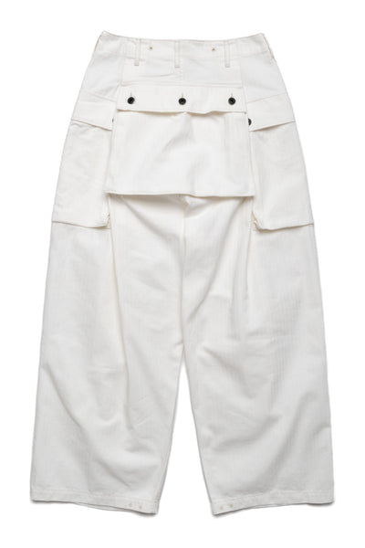 Herringbone JUMBO MONKEY Pants - White