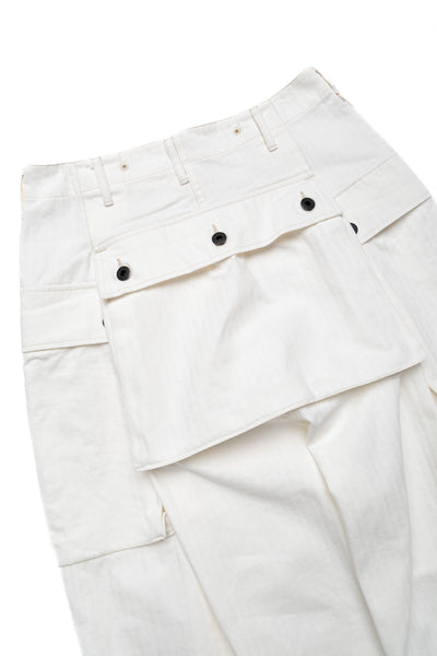 Herringbone JUMBO MONKEY Pants - White