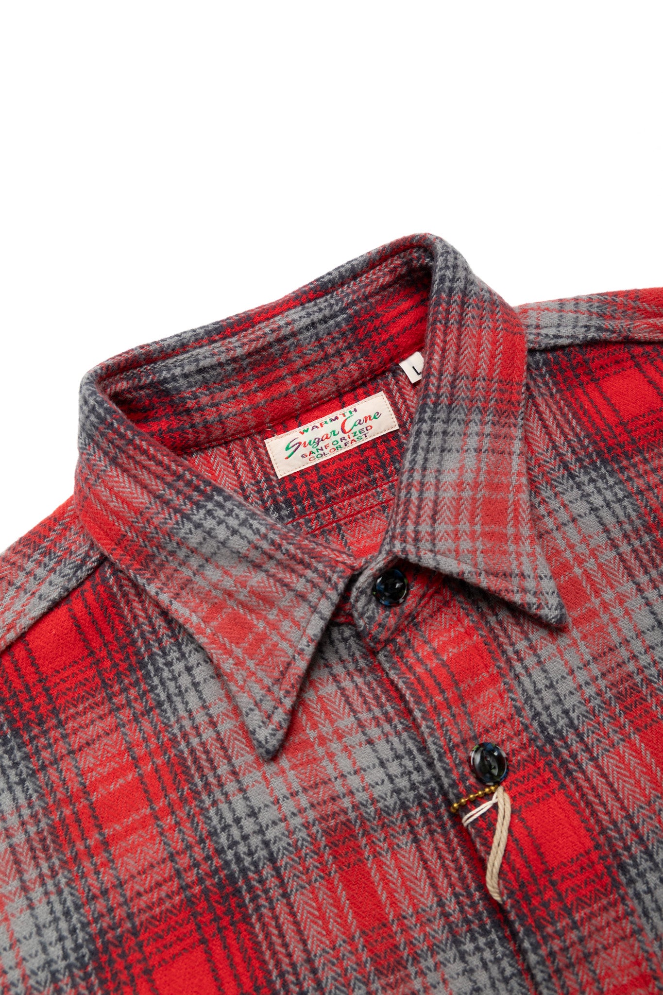 Fiction Romance Herringbone Twill Check L/S Work Shirt - Red