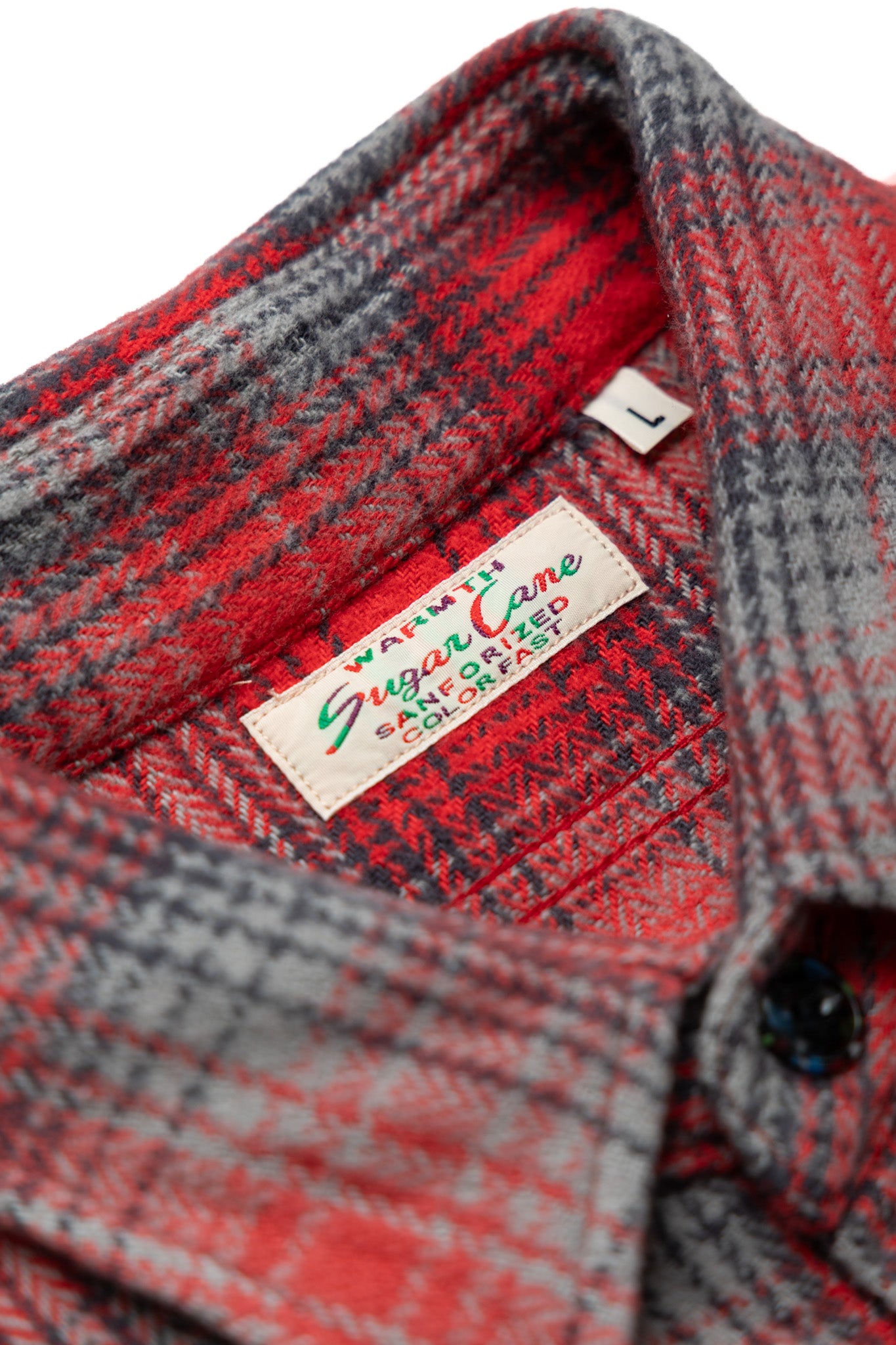 Fiction Romance Herringbone Twill Check L/S Work Shirt - Red