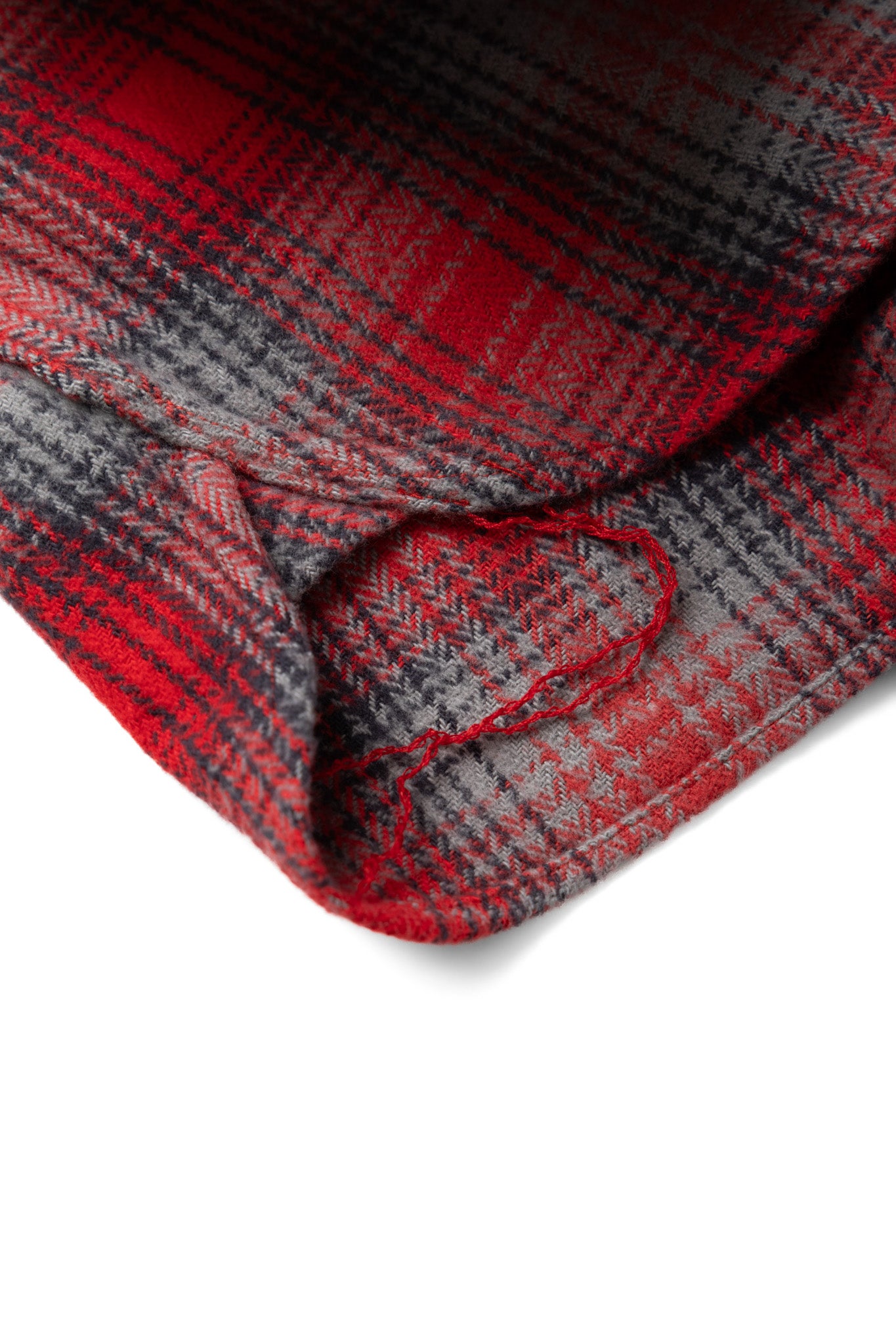 Fiction Romance Herringbone Twill Check L/S Work Shirt - Red