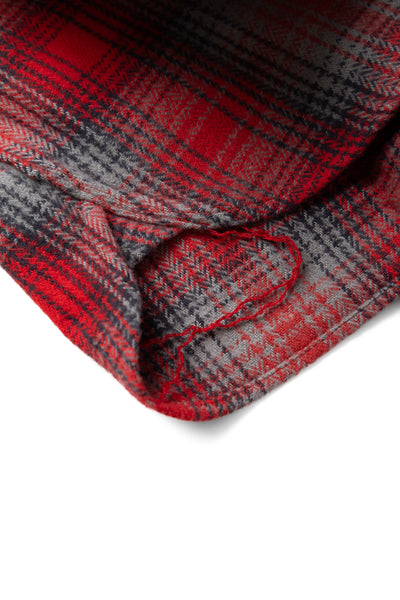 Fiction Romance Herringbone Twill Check L/S Work Shirt - Red