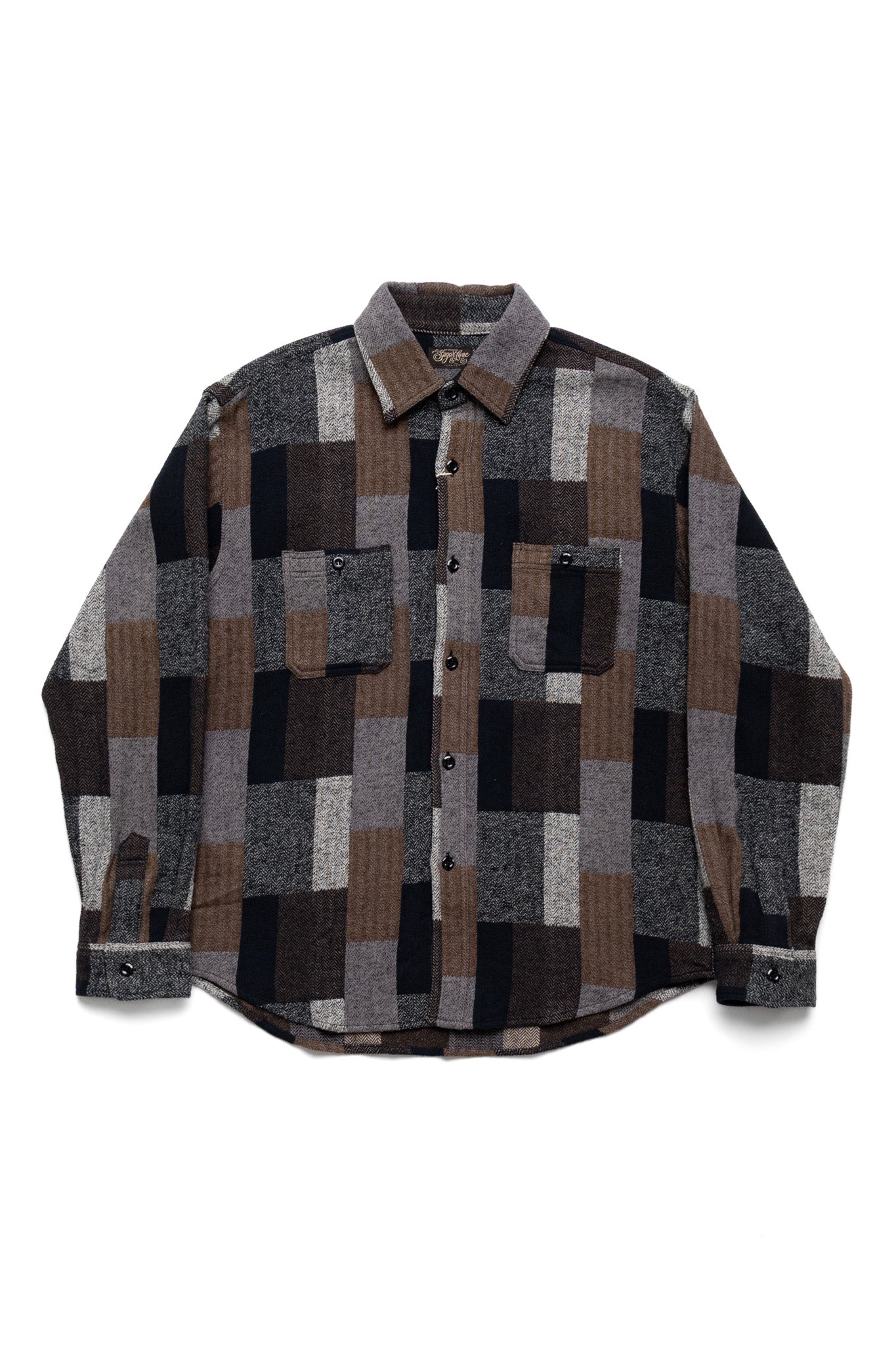 Random Patchwork Work Shirt - Black