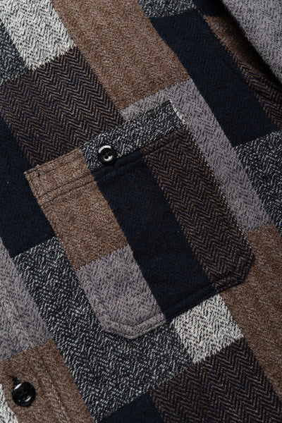 Random Patchwork Work Shirt - Black