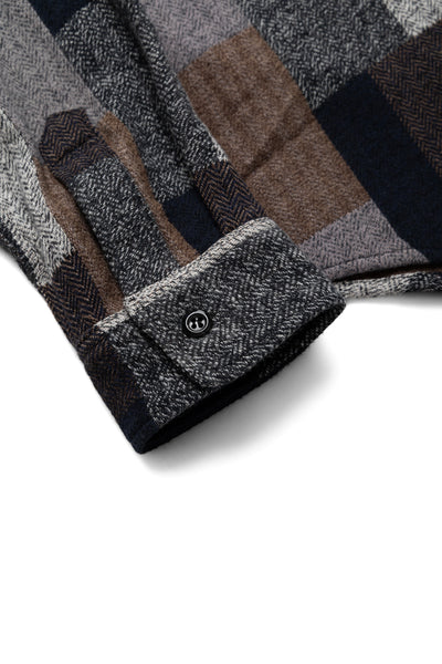 Random Patchwork Work Shirt - Black