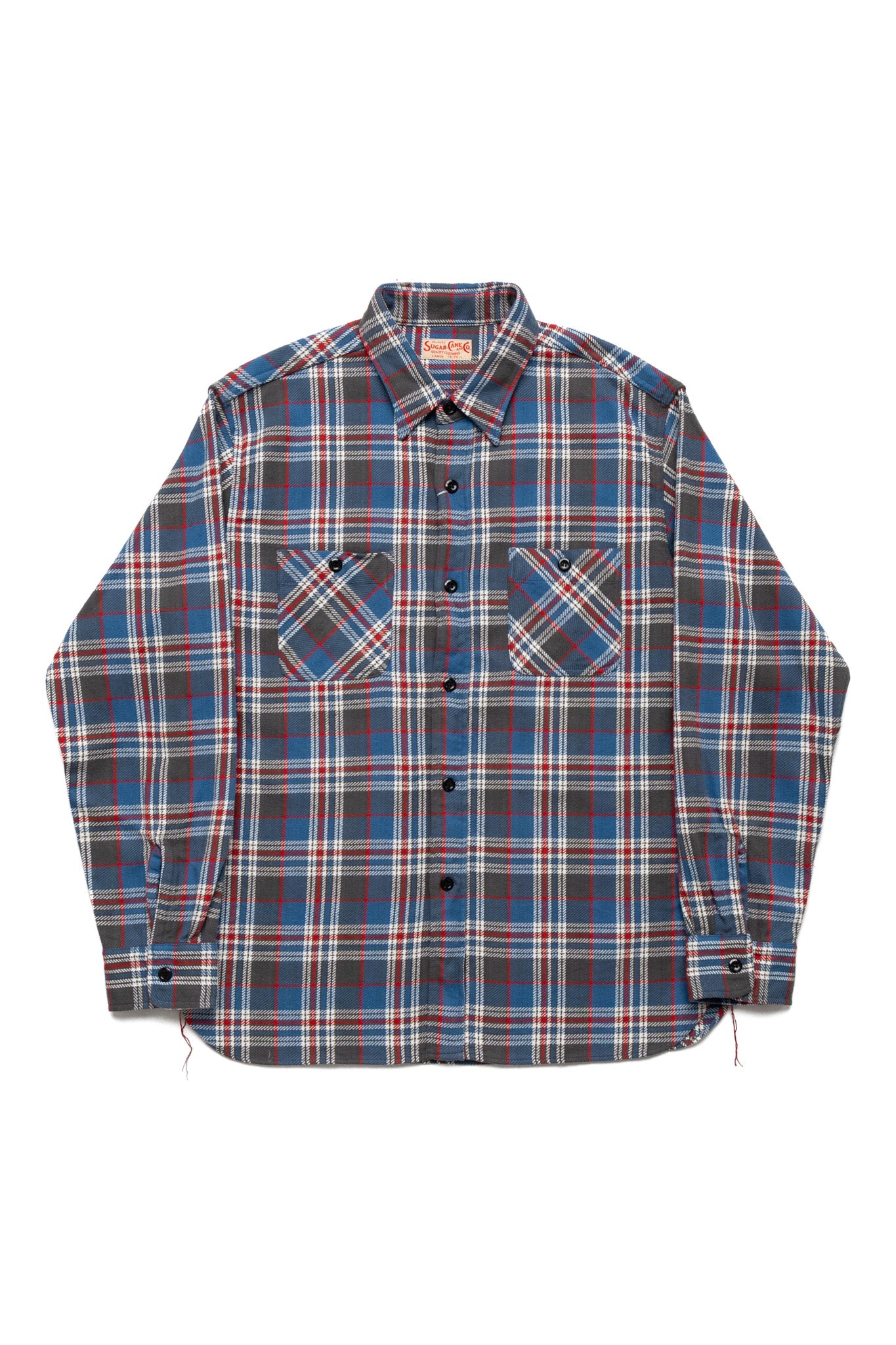 Twill Check L/S Work Shirt - Blue