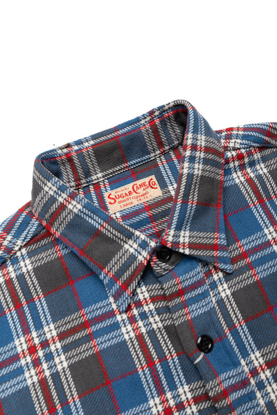 Twill Check L/S Work Shirt - Blue