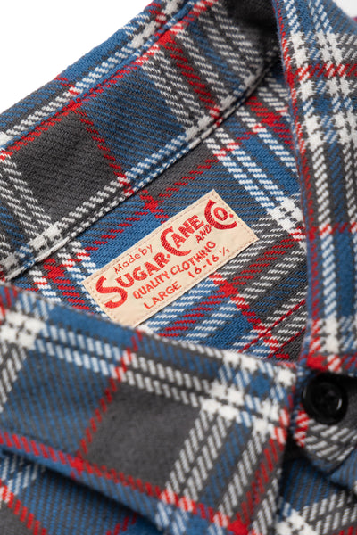 Twill Check L/S Work Shirt - Blue