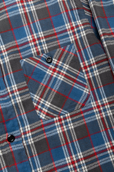 Twill Check L/S Work Shirt - Blue