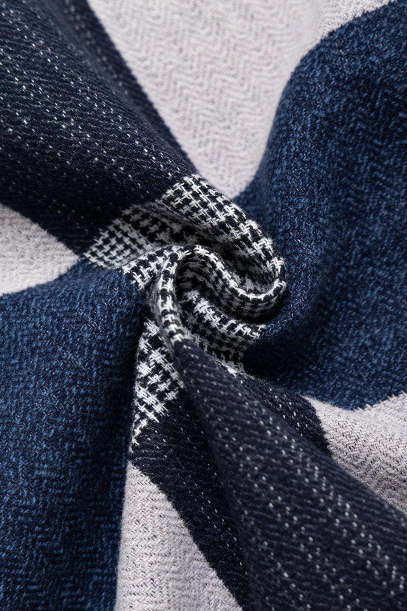 Patchwork Check Work Shirt - Navy