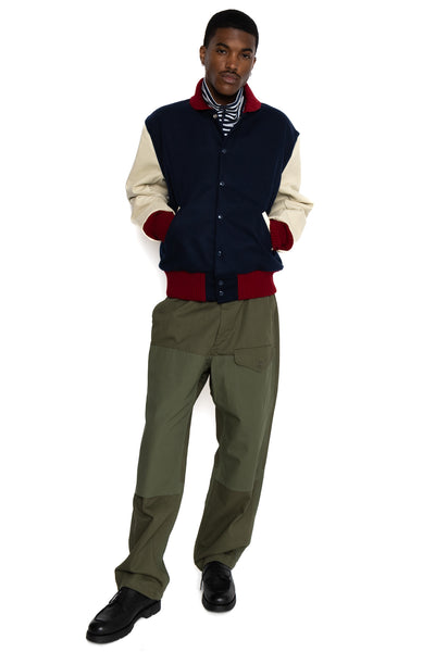 Varsity Jacket Wool Melton - Navy