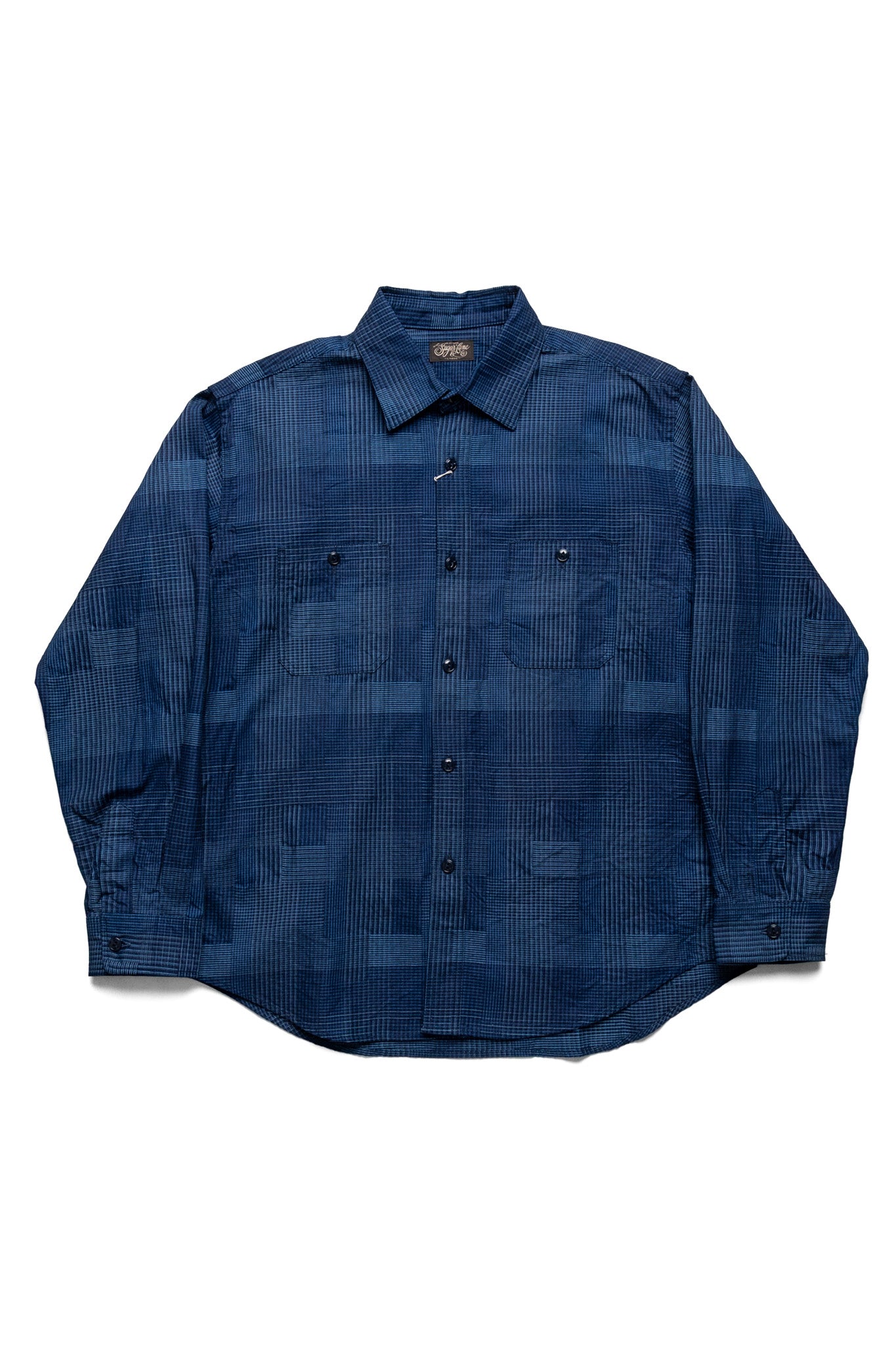 Indigo Patchwork Work Shirt - Navy