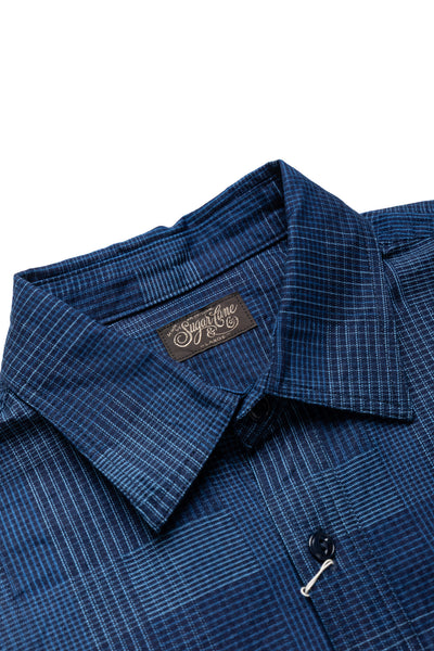 Indigo Patchwork Work Shirt - Navy
