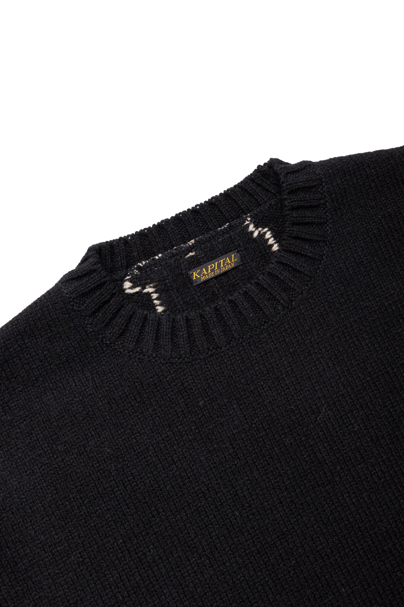 5G Wool BONE Crew Sweater - Black
