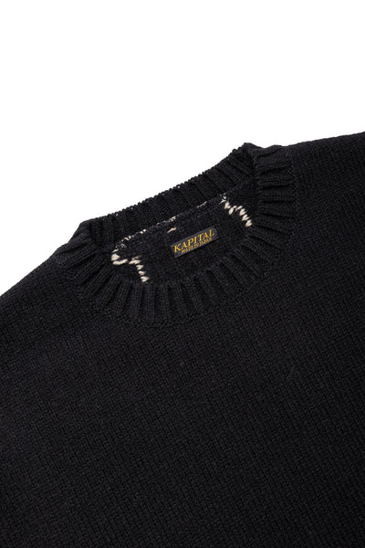 5G Wool BONE Crew Sweater - Black