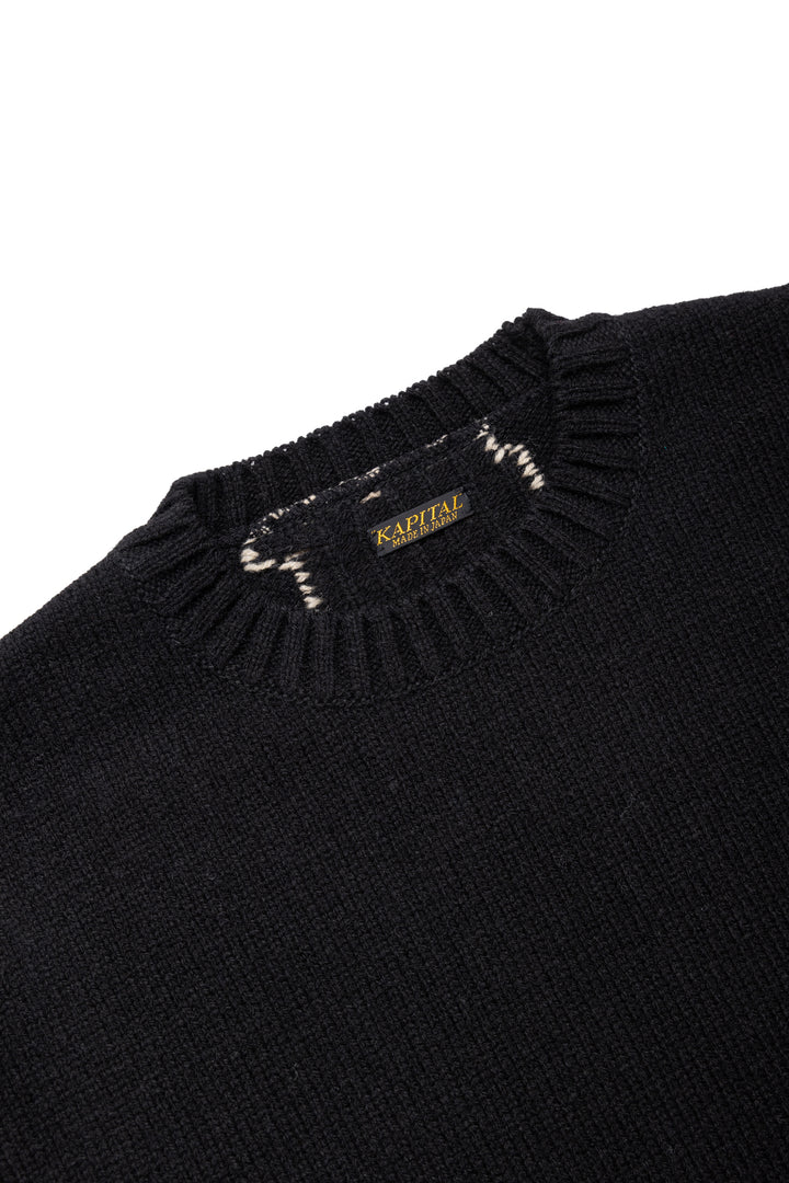Kapital 5G Wool BONE Crew Sweater - Black – BLUE IN GREEN SOHO