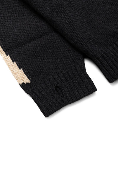 5G Wool BONE Crew Sweater - Black