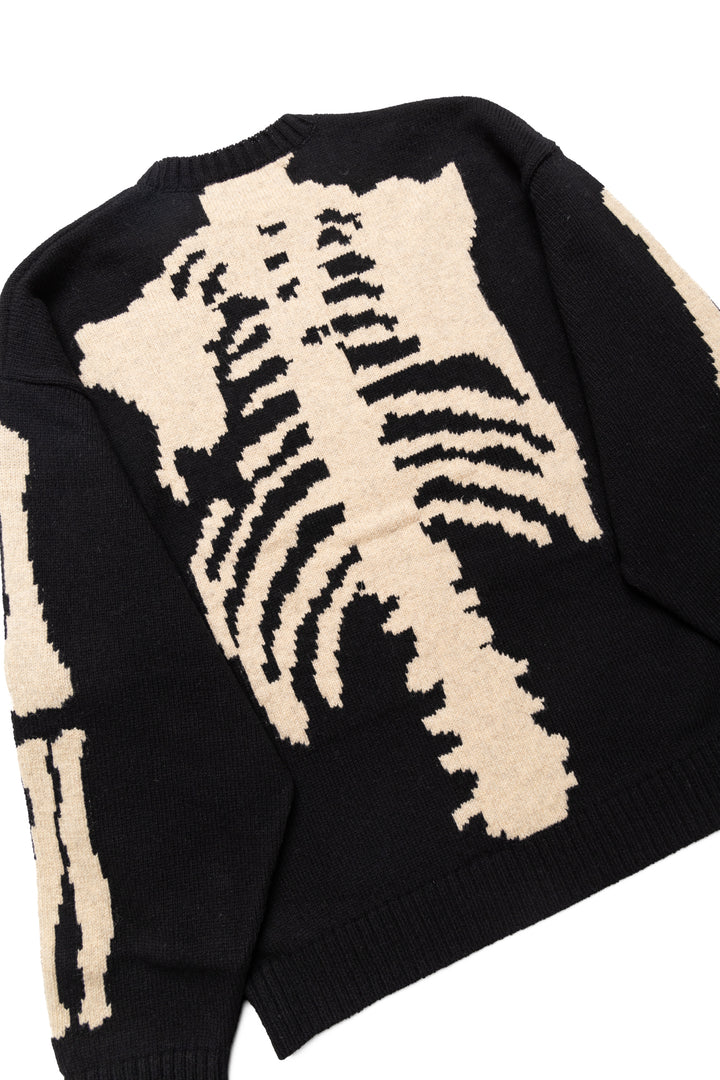 【LA archive】00s Wool Bone Crew-knit Kapital 5G Wool BONE Crew Sweater - Black – BLUE IN GREEN SOHO