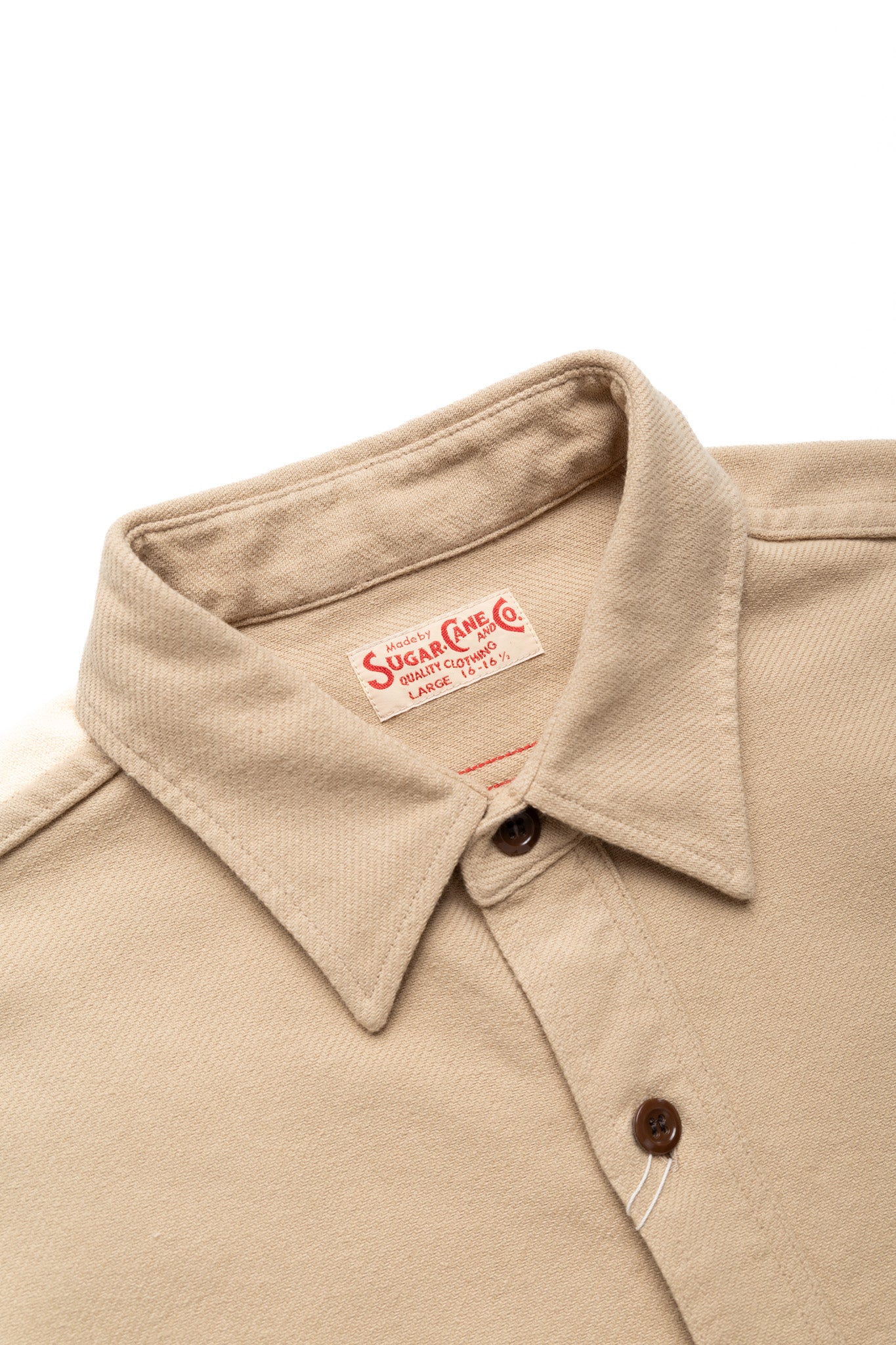 Cotton Twill L/S Work Shirt - Beige