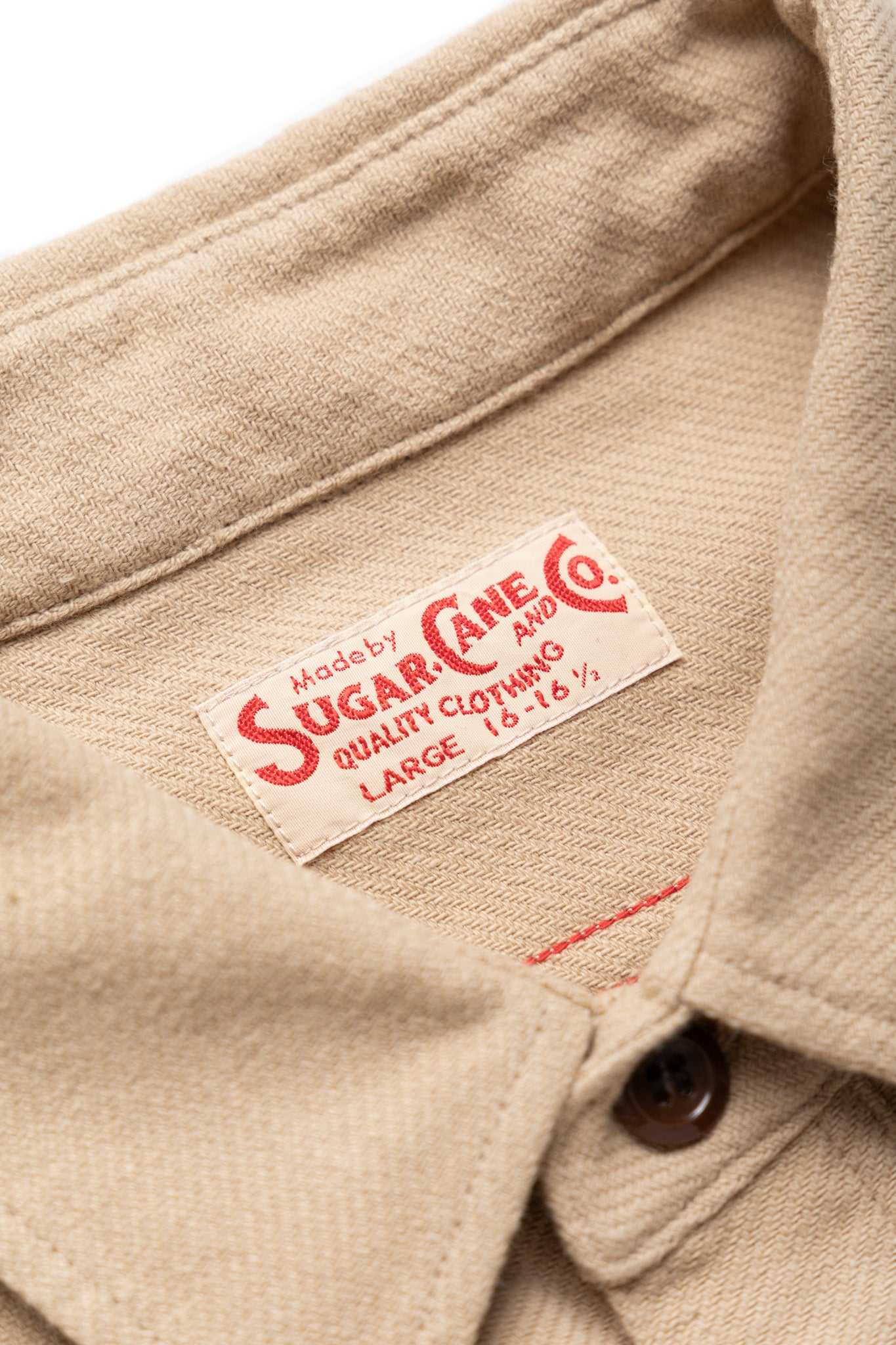 Cotton Twill L/S Work Shirt - Beige