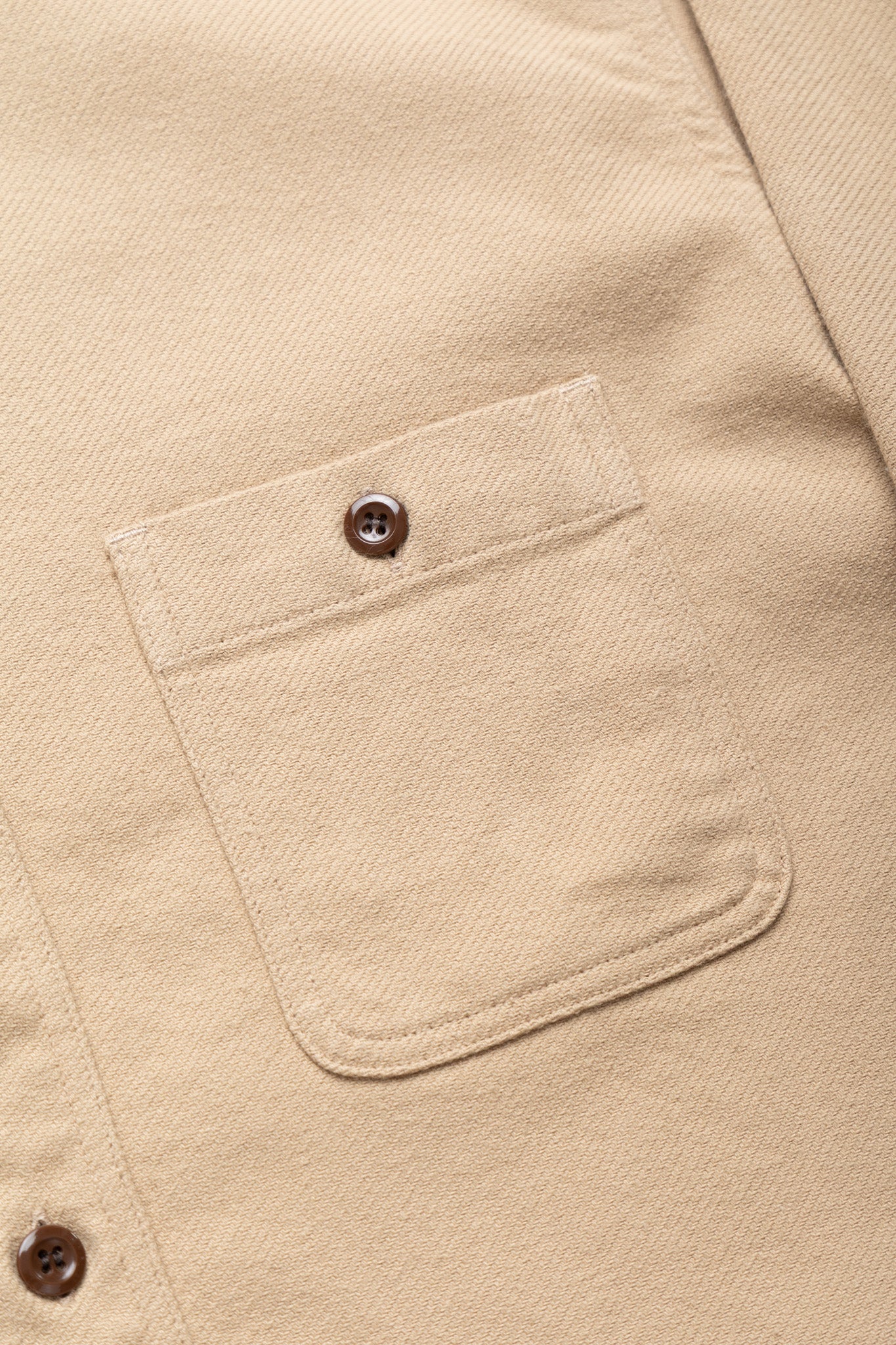 Cotton Twill L/S Work Shirt - Beige