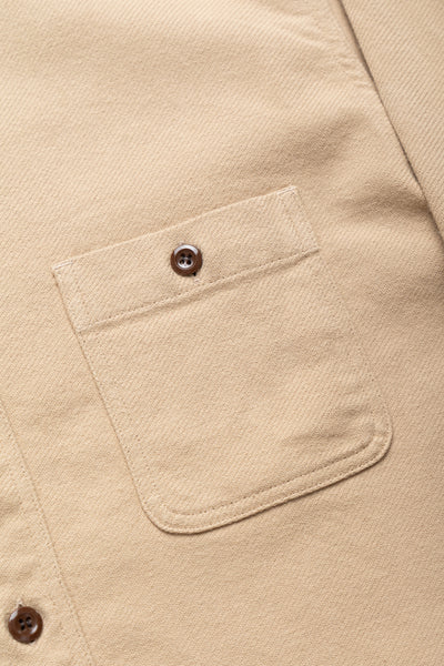 Cotton Twill L/S Work Shirt - Beige