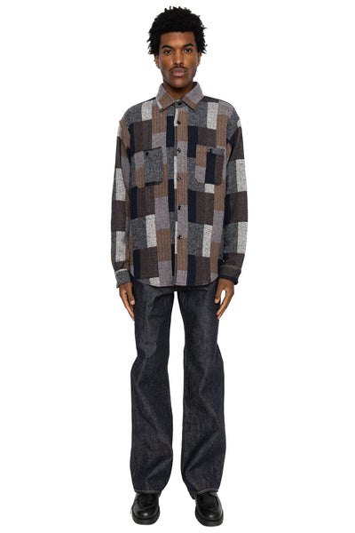Random Patchwork Work Shirt - Black
