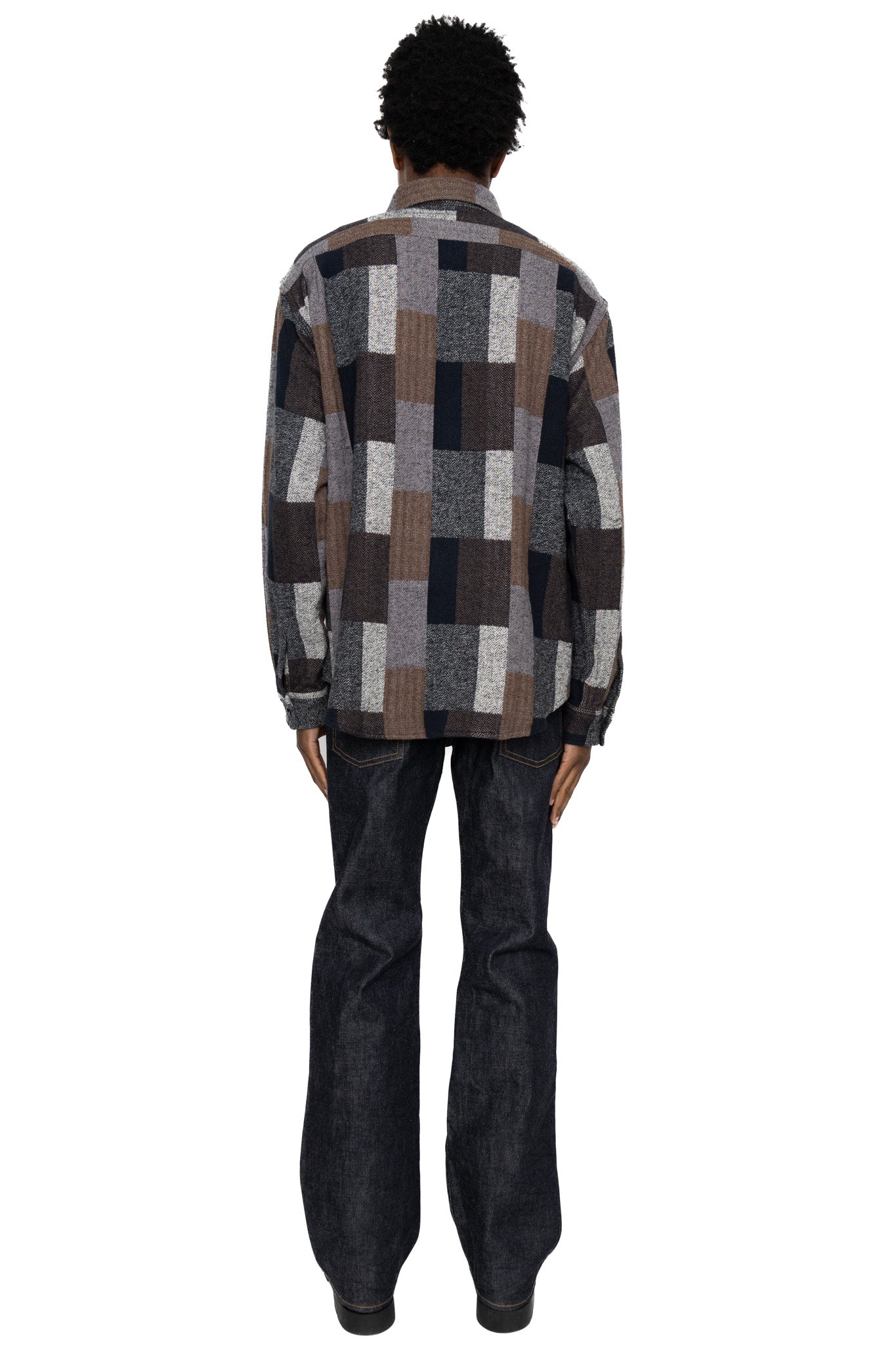 Random Patchwork Work Shirt - Black