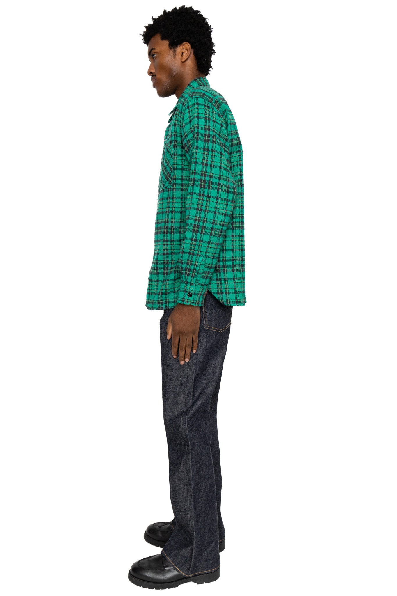 Twill Check L/S Work Shirt - Green