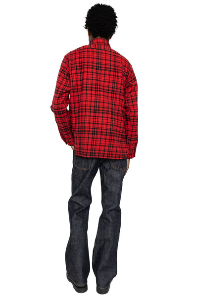 Twill Check L/S Work Shirt - Red