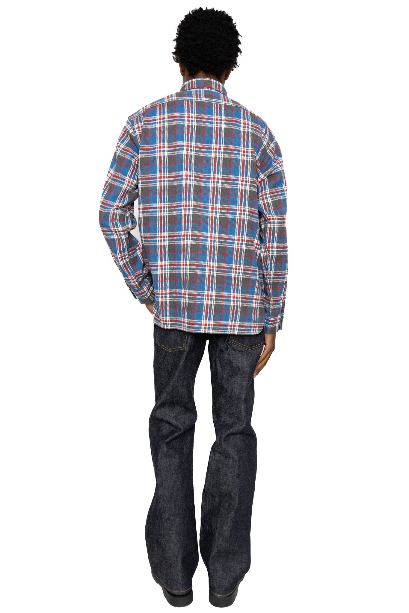 Twill Check L/S Work Shirt - Blue