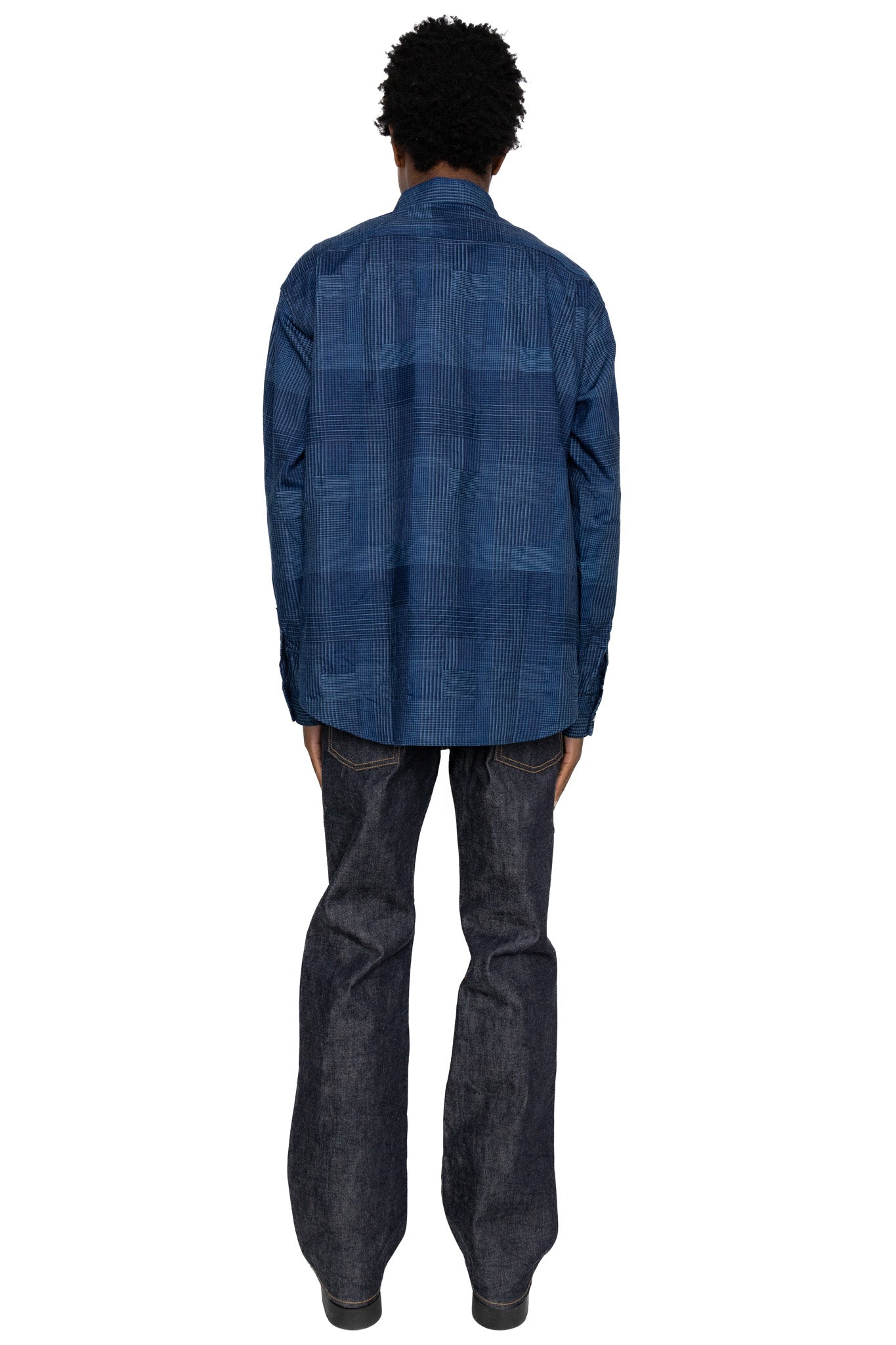 Indigo Patchwork Work Shirt - Navy