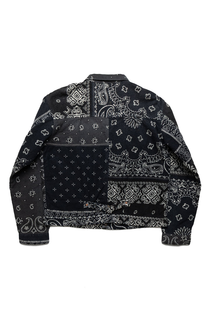 Kapital Flannel Reversible Bandana 1st JKT - Black x Khaki – BLUE