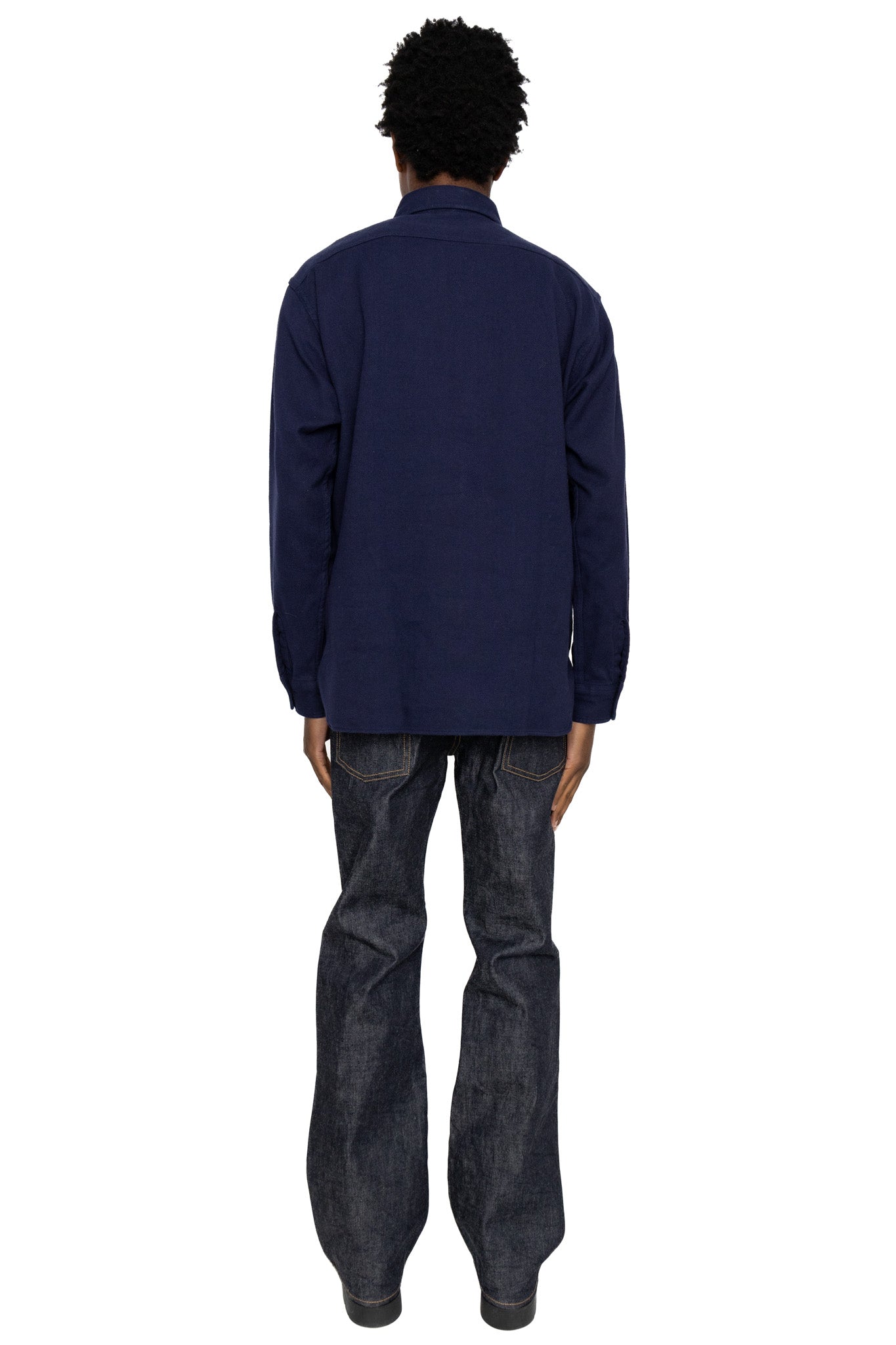 Cotton Twill L/S Work Shirt - Navy