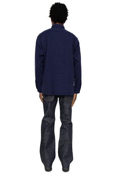 Cotton Twill L/S Work Shirt - Navy