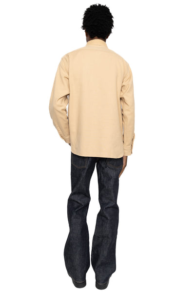 Cotton Twill L/S Work Shirt - Beige