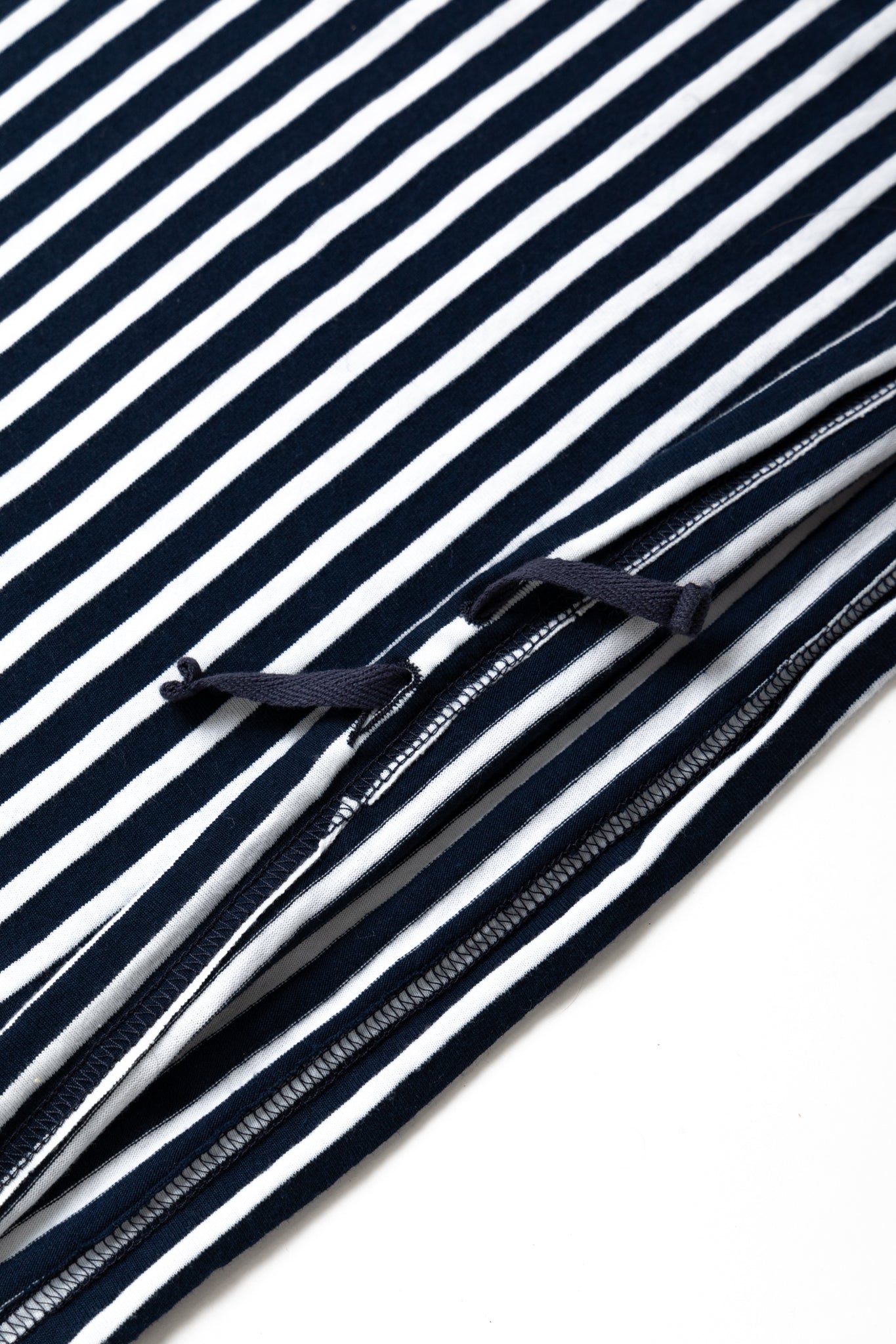 Zip Mock Neck PC Stripe Jersey - Navy/White