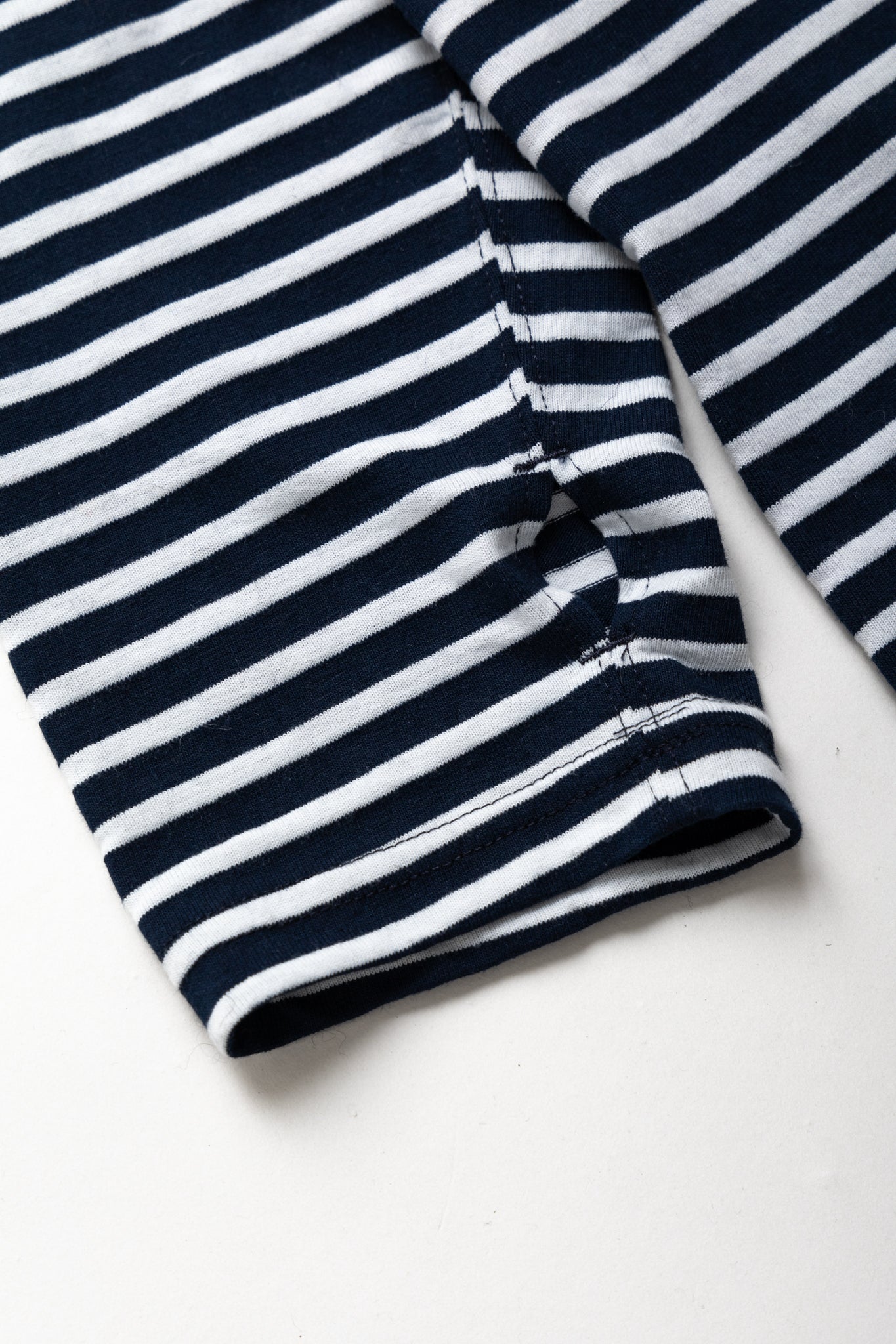 Zip Mock Neck PC Stripe Jersey - Navy/White
