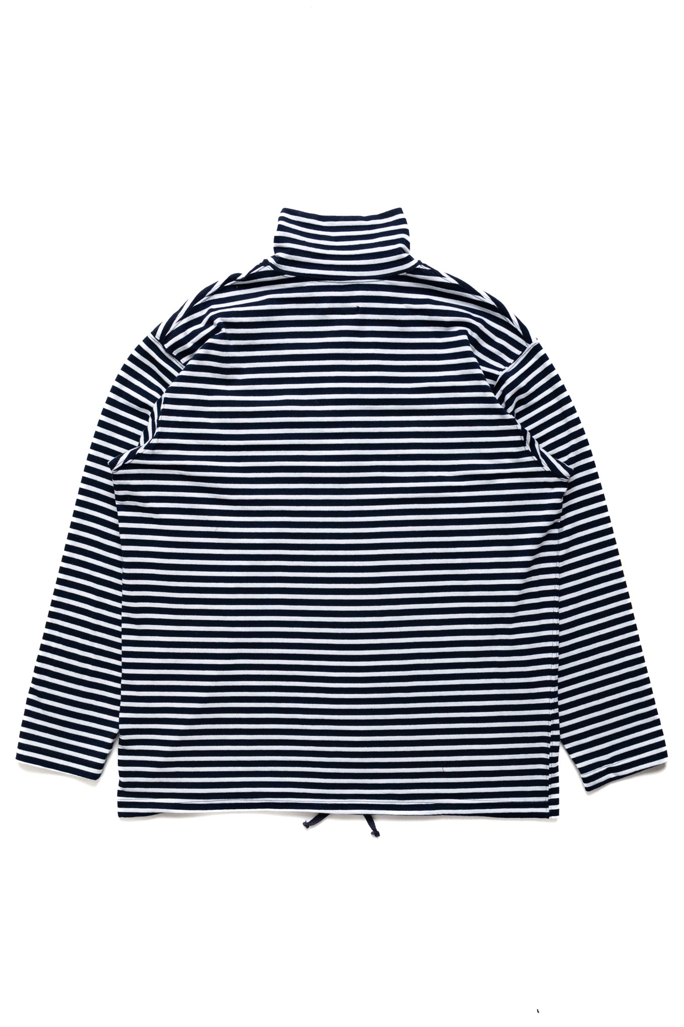Zip Mock Neck PC Stripe Jersey - Navy/White