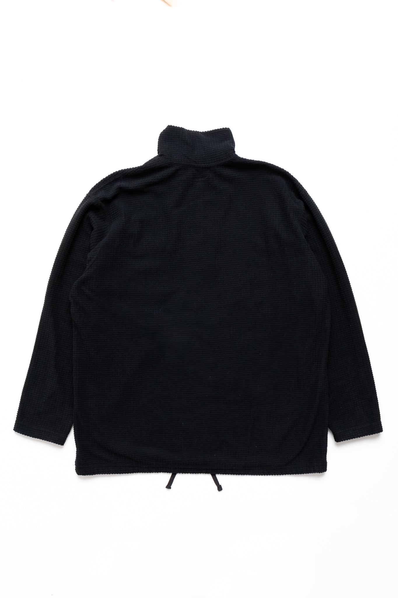 Zip Mock Neck Polyester Waffle - Black