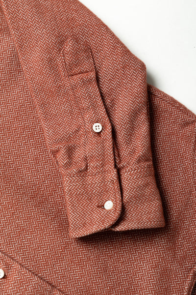 Herringbone Flannel Button Down - Red