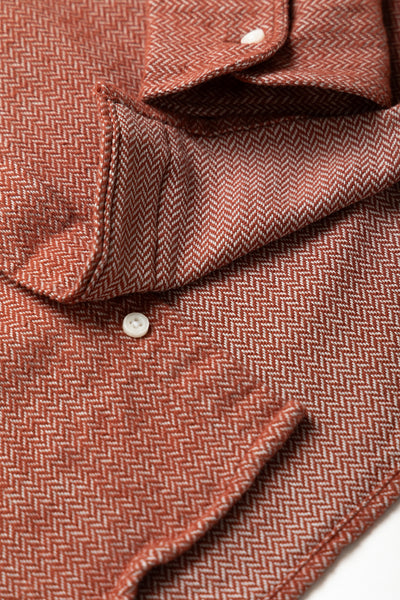 Herringbone Flannel Button Down - Red