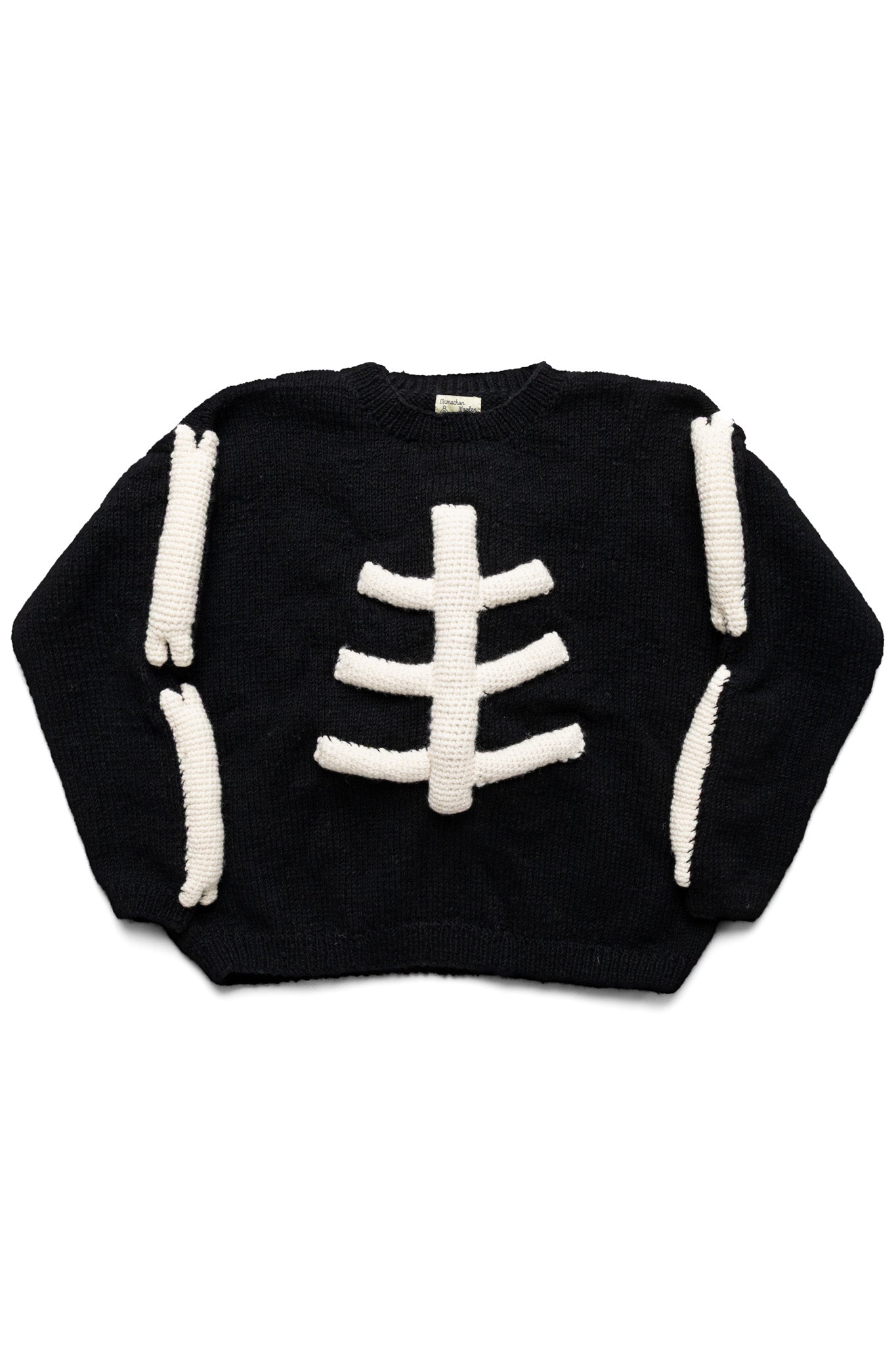 Crewneck Knit "3D Bone" - Black