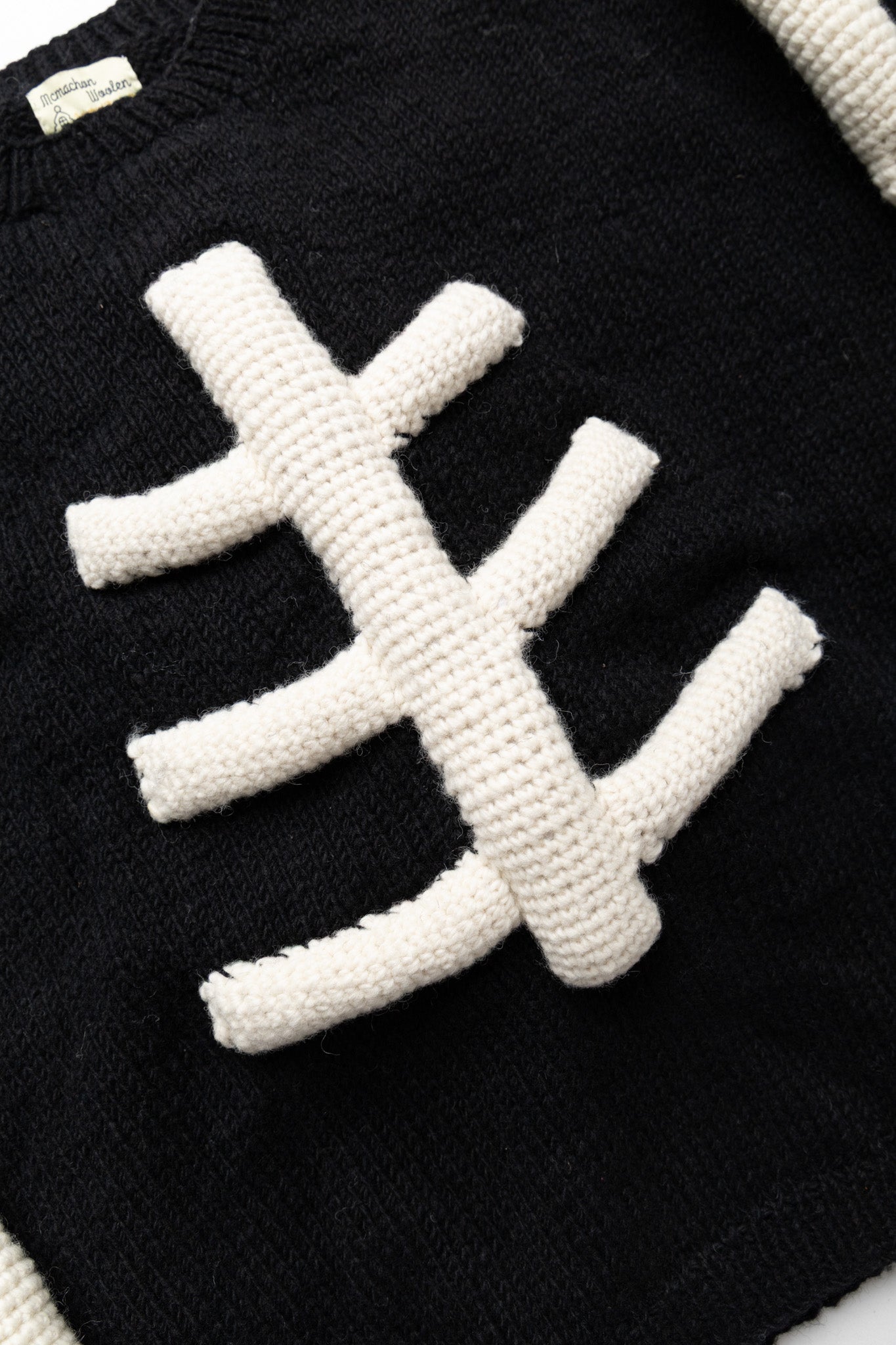 Crewneck Knit "3D Bone" - Black