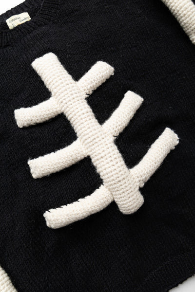 Crewneck Knit "3D Bone" - Black