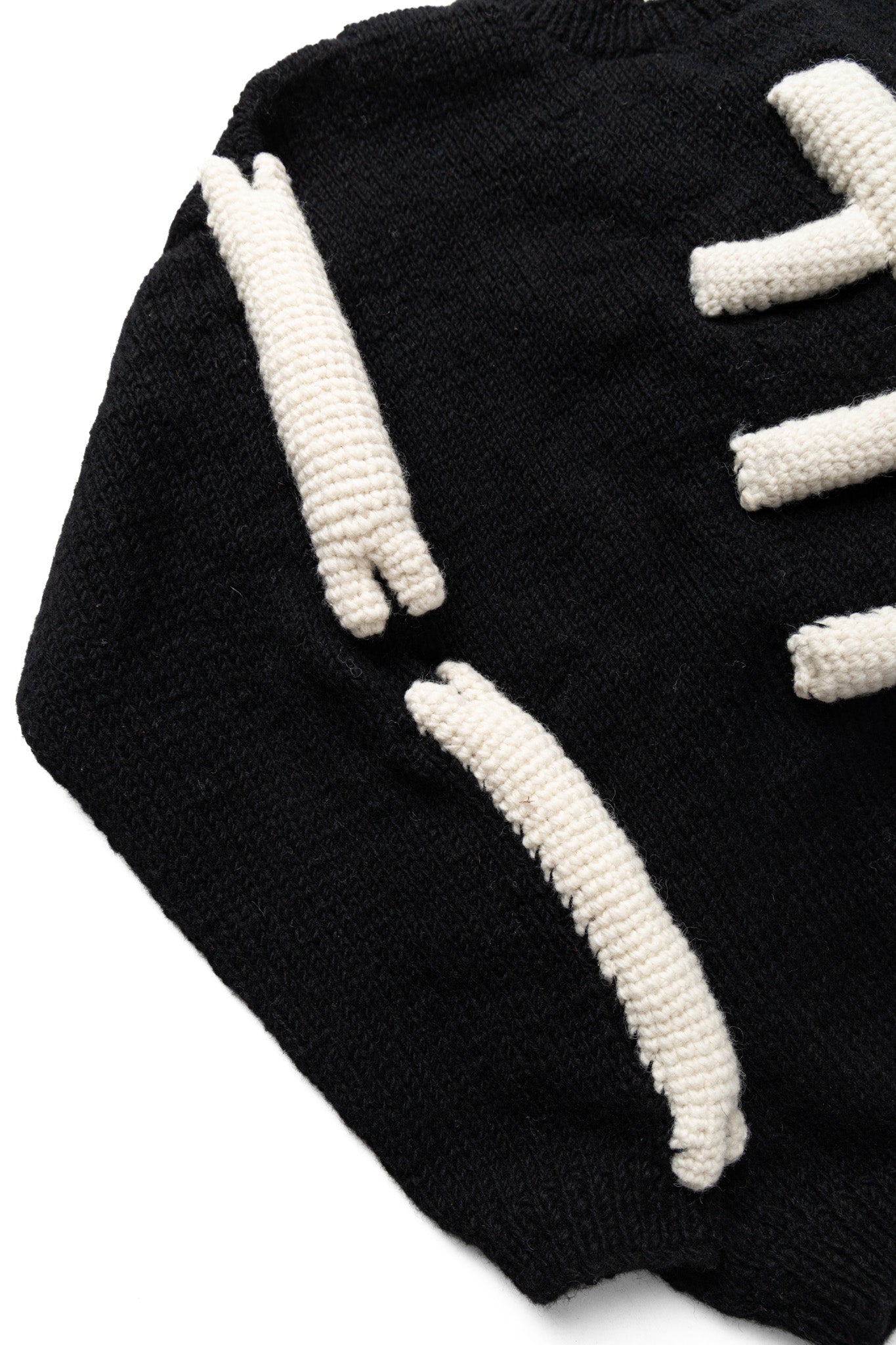 Crewneck Knit "3D Bone" - Black