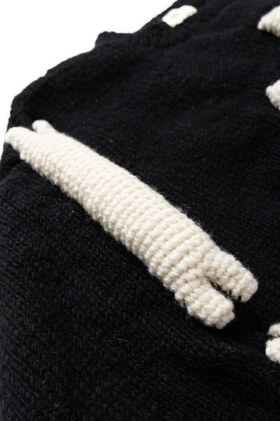 Crewneck Knit "3D Bone" - Black