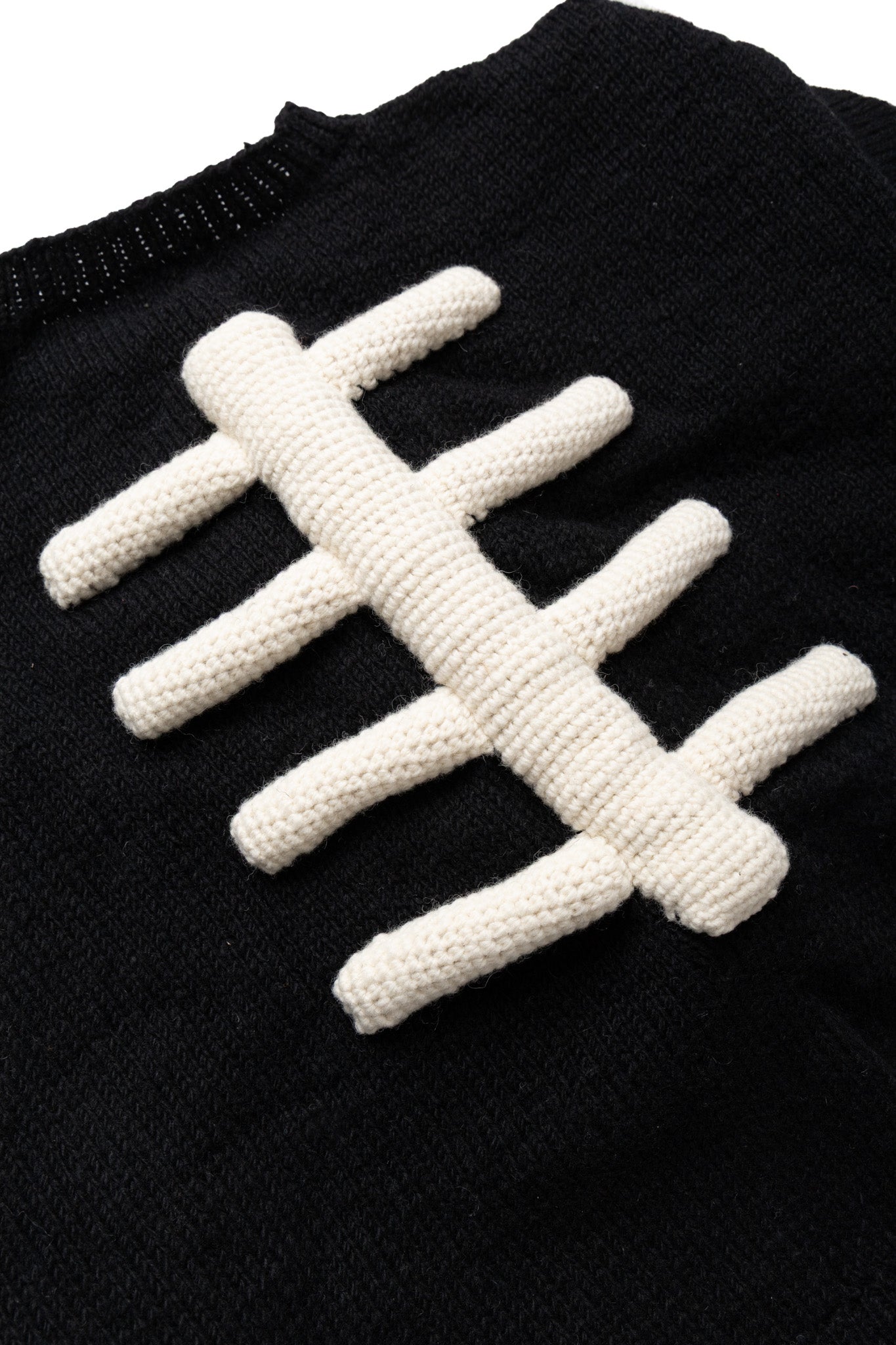Crewneck Knit "3D Bone" - Black