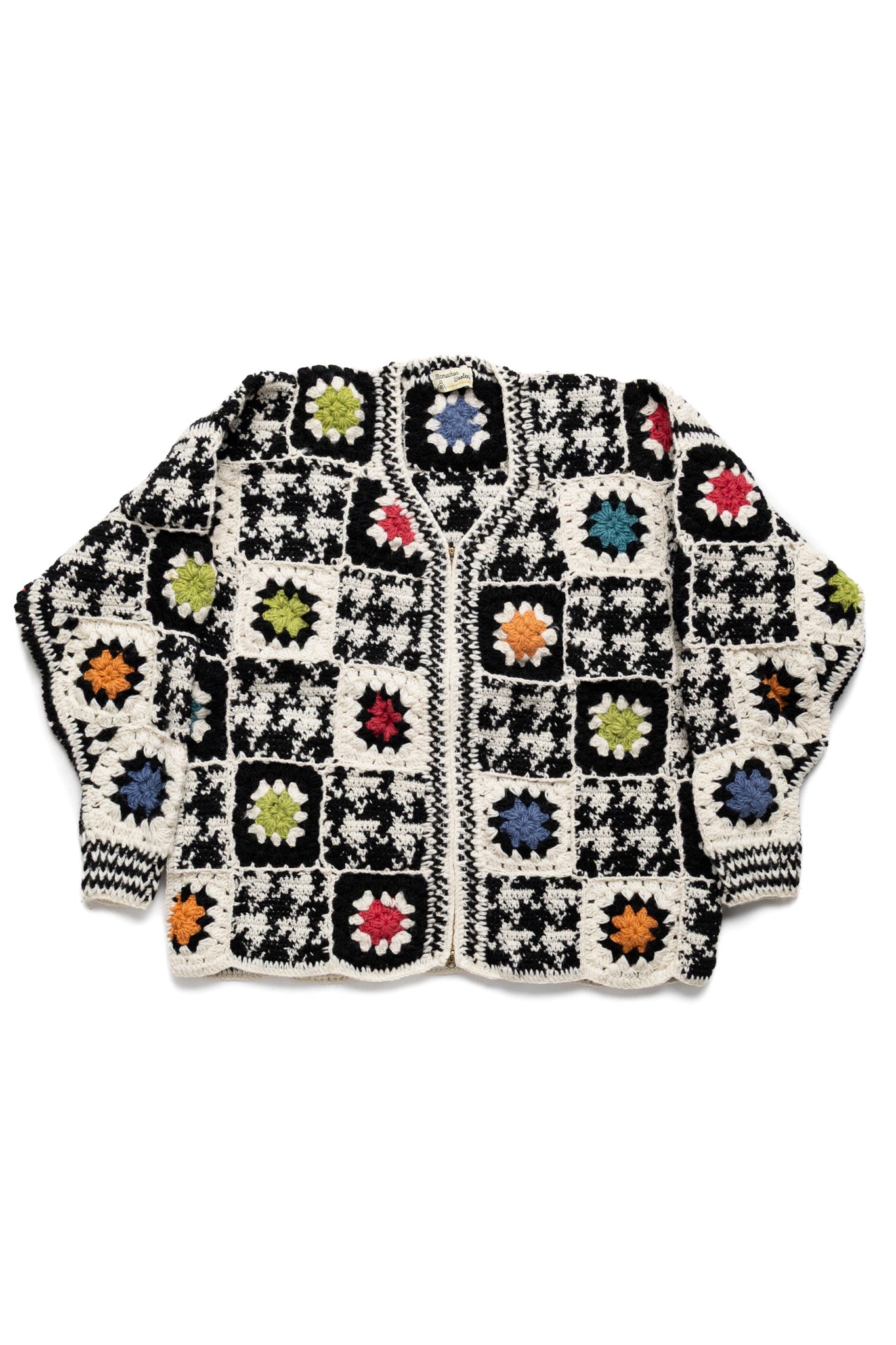 V-Neck Zip Cardigan "H.T" - Black