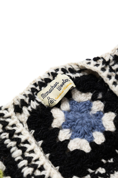 V-Neck Zip Cardigan "H.T" - Black